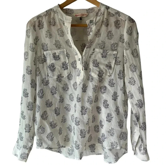 Rebecca Taylor Long Sleeve 3/4 Button Up Blouse - Picture 1 of 15